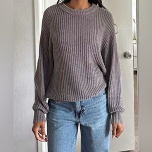 Wilfred chunky knit grey sweater - med